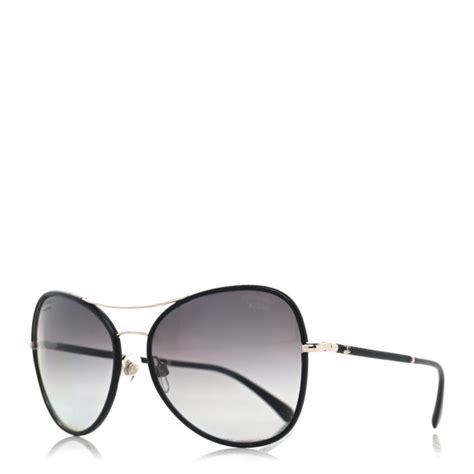 chanel 4227q 470 s5noir|CHANEL Metal Lambskin Pilot Fall Sunglasses 4227.